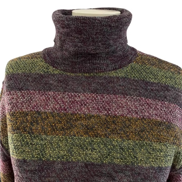 Missoni Sport Wool Blend Long Sleeve Turtleneck Striped Sweater Women’s Sz M - Picture 4 of 7